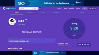 
                            8. CEEK ICO | A new reality