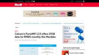 
                            7. Celcom's PortaWiFi 2.0 offers 21GB data for RM85 …