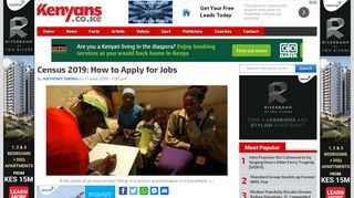 
                            7. Census 2019: How to Apply for Jobs - Kenyans.co.ke