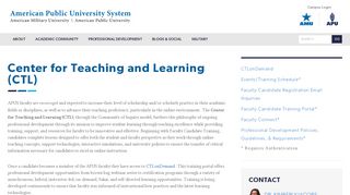 
                            1. Center for Teaching and Learning (CTL) - apus.edu