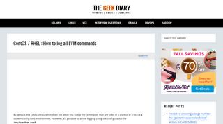 
                            7. CentOS / RHEL : How to log all LVM commands – The Geek Diary