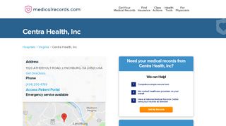 
                            5. Centra Health, Inc | MedicalRecords.com