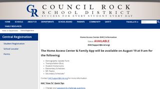 
                            5. Central Registration / HAC Main Page - Council Rock School District