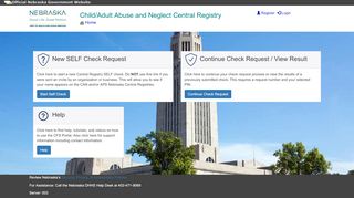 
                            4. Central Registry - Home Page - DHHS CFS