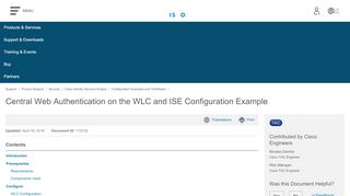 
                            7. Central Web Authentication on the WLC and ISE ... - Cisco