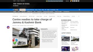 
                            6. Centre readies to take charge of Jammu & Kashmir Bank ...