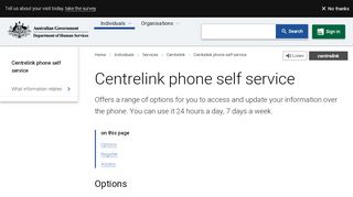 
                            3. Centrelink phone self service - Australian …