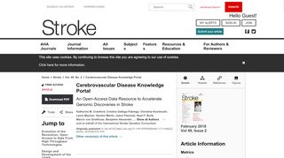 
                            2. Cerebrovascular Disease Knowledge Portal | Stroke