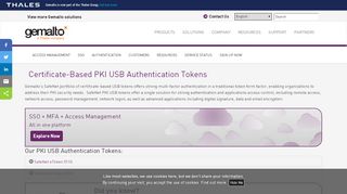 
                            5. Certificate-Based PKI USB Authentication Tokens - SafeNet