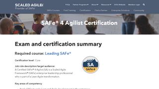 
                            1. Certification and Exam Information – SA | Scaled Agile