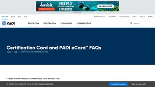 
                            4. Certification Card and PADI eCARD™ FAQs | PADI