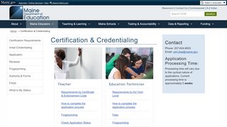 
                            1. Certification & Credentialing | Department of Education - Maine.gov