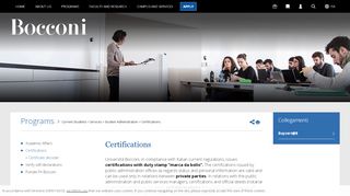 
                            8. Certifications - Bocconi University Milan
