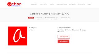 
                            11. Certified Nursing Assistant (CNA) - Action Healthcare Staffing