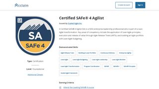 
                            8. Certified SAFe® 4 Agilist - Acclaim