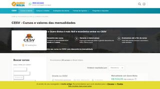 
                            4. CESV - Cursos e Valores das Mensalidades | Quero Bolsa