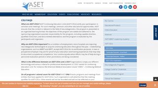 
                            6. CEU FAQs - ASET - The Neurodiagnostic Society