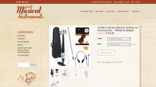 
                            7. CEVN-2 Series Electric Violins w/ Accessories – White & Maple ...