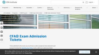 
                            2. CFA® Exam Admission Tickets - CFA Institute