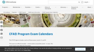 
                            2. CFA® Program Exam Calendars - CFA Institute