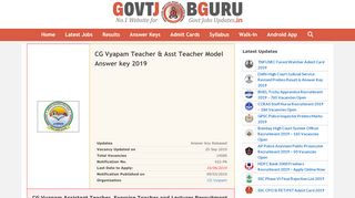 
                            7. CG Vyapam Teacher & Asst Teacher Admit Card 2019 ...