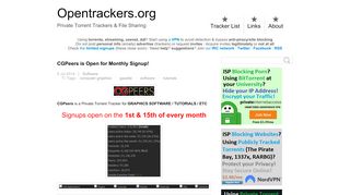 
                            3. CGPeers is Open for Monthly Signup! - Private Torrent ...