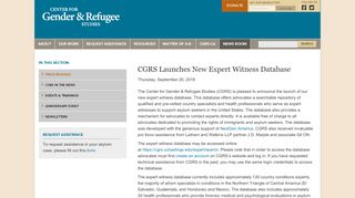 
                            4. CGRS Launches New Expert Witness Database | Center for Gender ...