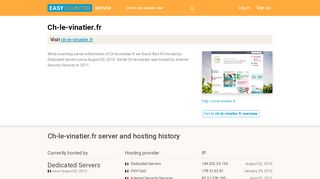 
                            7. Ch-le-vinatier.fr server and hosting history - Easy …