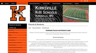 
                            9. Chalkable Parent/Student login - Kirksville R-III School District