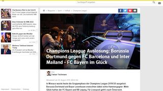 
                            4. Champions League Auslosung: Borussia Dortmund gegen FC ...