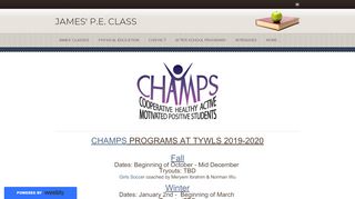 
                            2. CHAMPS (MS Seasonal) - JAMES' P.E. CLASS