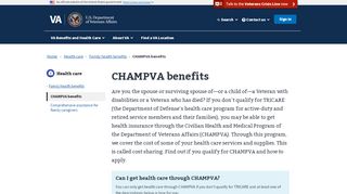 
                            2. CHAMPVA Benefits | Veterans Affairs