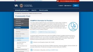 
                            5. CHAMPVA–Information for Providers - Community Care