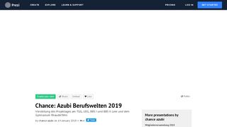 
                            1. Chance: Azubi Berufswelten 2019 by chance azubi on Prezi