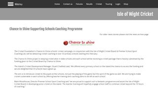 
                            7. Chance to Shine Supporting Schools Caoching Programme | Isle of ...