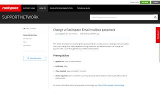 
                            7. Change a Rackspace Email mailbox password