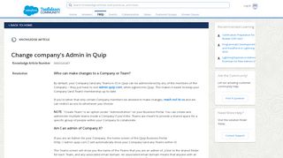 
                            3. Change company's Admin in Quip - Salesforce Help