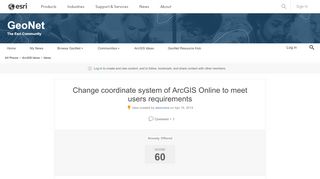 
                            4. Change coordinate system of ArcGIS Online to me... | GeoNet, The ...