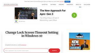 
                            8. Change Lock Screen Timeout Setting in Windows 10 - Troubleshooter