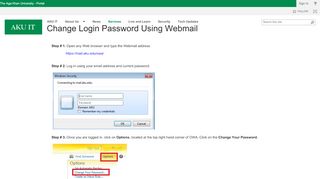 
                            1. Change Login Password Using Webmail - Aga Khan …