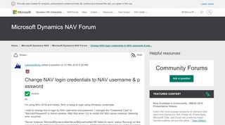 
                            2. Change NAV login credentials to NAV username & password