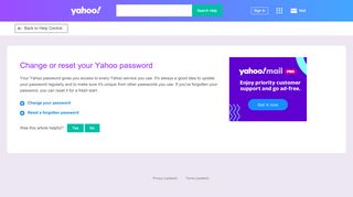 
                            2. Change or reset your Yahoo password | Yahoo Help - SLN27051