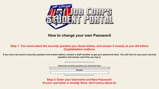 
                            3. Change Password Self Service - live.jobcorps.org