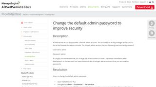 
                            3. Change the Default Admin Password in ManageEngine ...