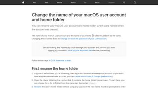 
                            2. Change the name of your macOS user account and home folder ...