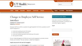 
                            2. Change to Employee Self Service interface - UT Health San Antonio