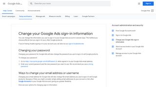 
                            7. Change your AdWords sign-in information - AdWords Help