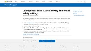 
                            8. Change your child’s Xbox privacy and online safety settings