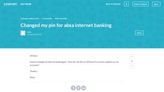 
                            5. Changed my pin for absa internet banking – 22seven | Help ...