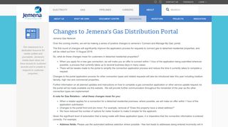 
                            8. Changes to Jemena's Gas Distribution Portal - Jemena